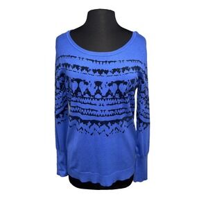 NWT Yest Abstract Burnout‎ Sweater Size 6 Long Sleeve Knit Pullover Cozy Chic
